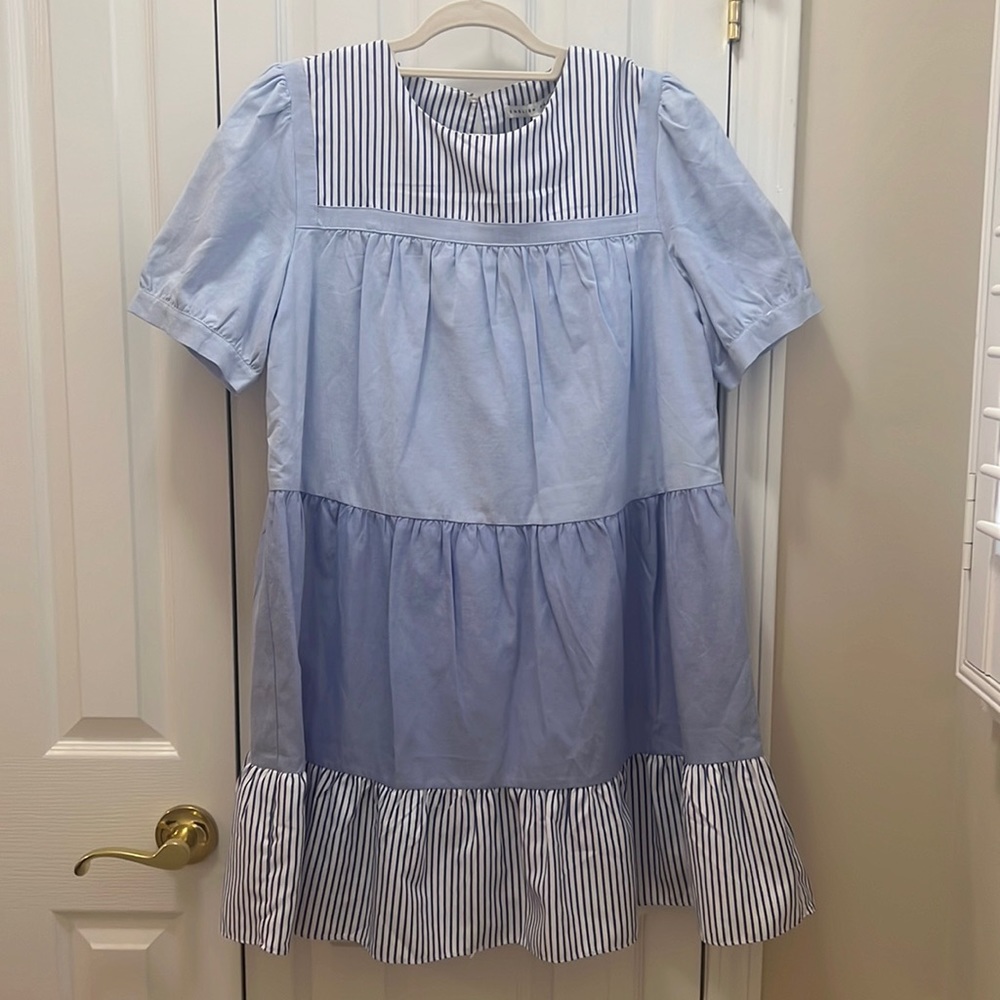 English Factory blue striped dress